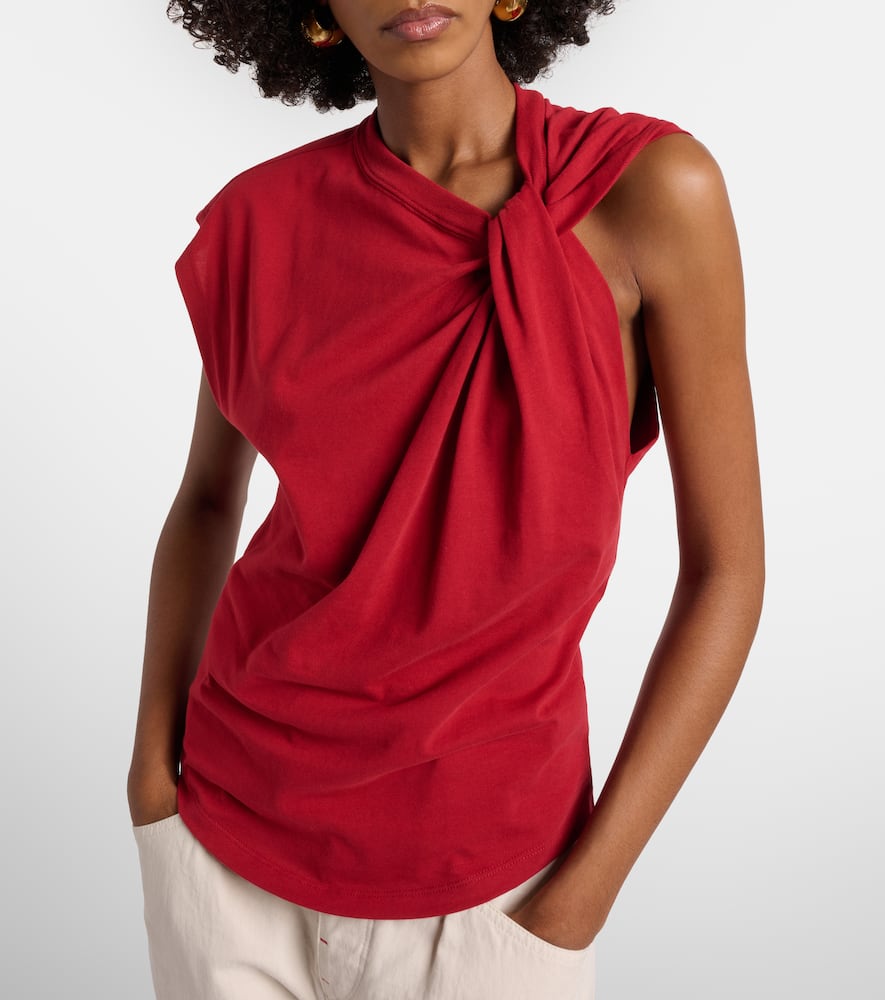 Isabel Marant Naydagz Draped Cotton Jersey Top In Red
