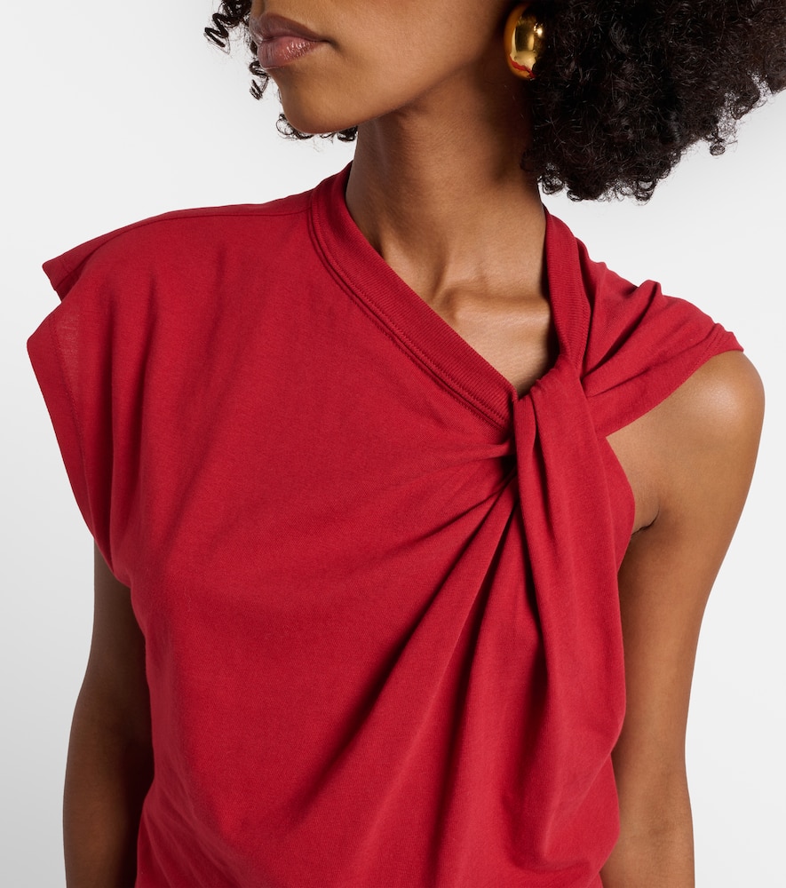 Isabel Marant Naydagz Draped Cotton Jersey Top In Red