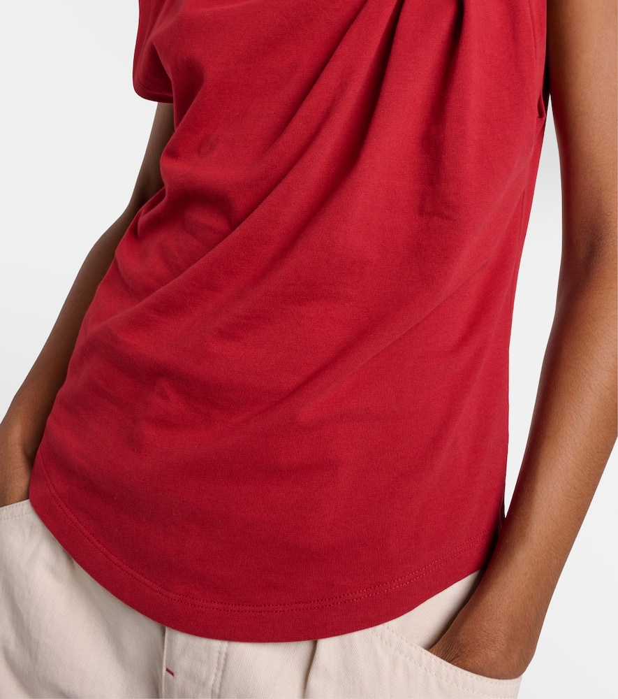 Isabel Marant Naydagz Draped Cotton Jersey Top In Red