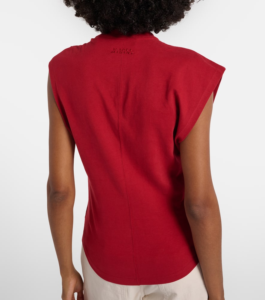 Isabel Marant Naydagz Draped Cotton Jersey Top In Red