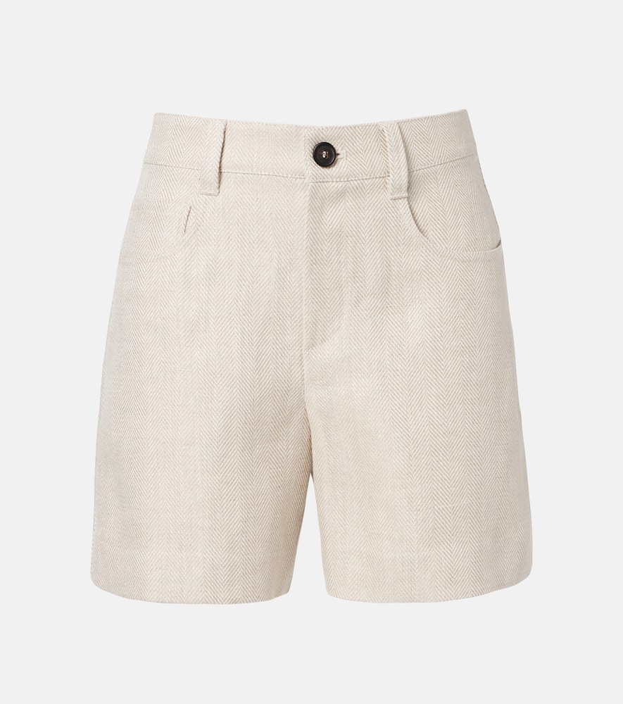 Brunello Cucinelli Mid-rise Linen And Cotton Bermuda Shorts In White
