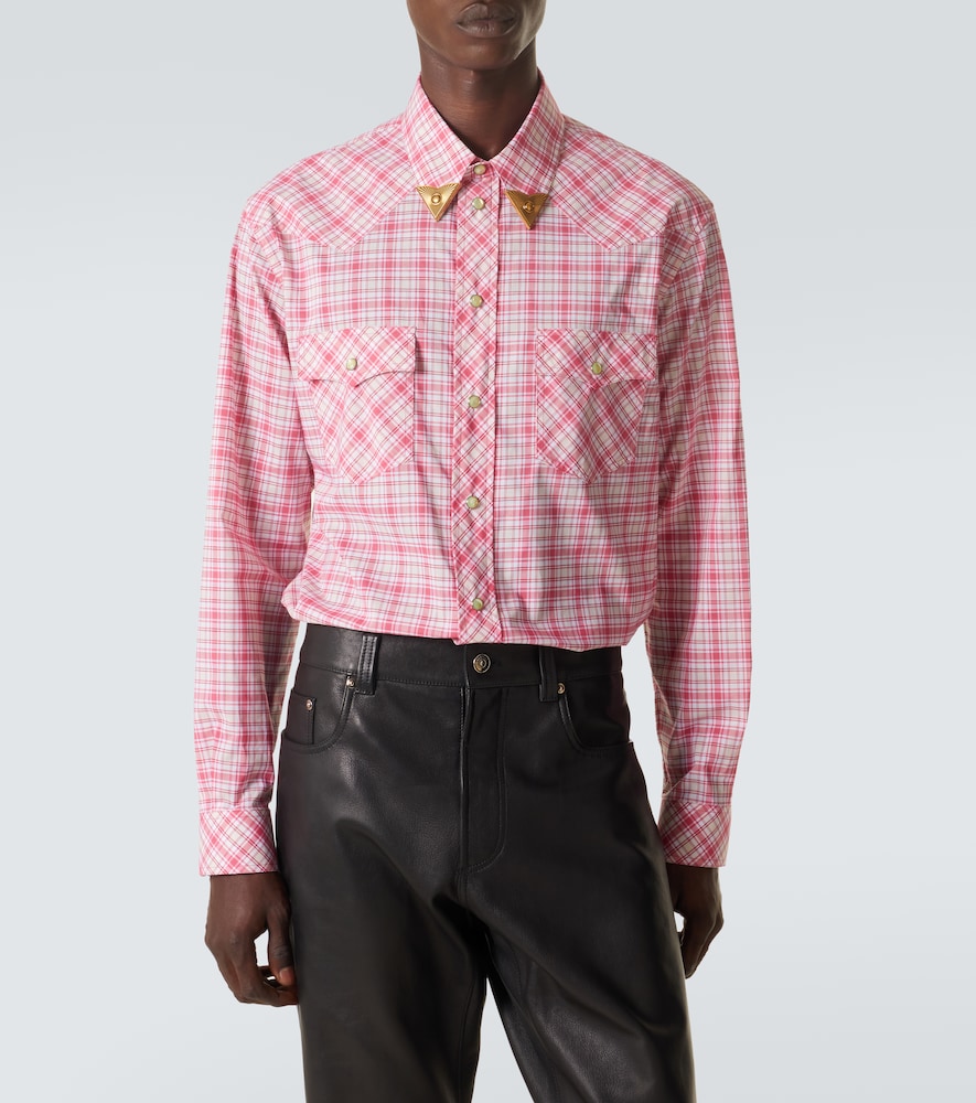  Versace Versace Checked Cotton Poplin Shirt 