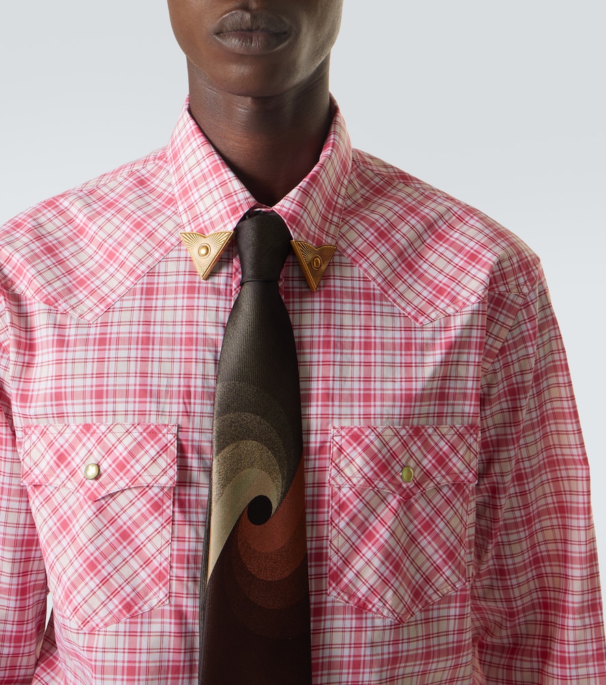  Versace Versace Checked Cotton Poplin Shirt 