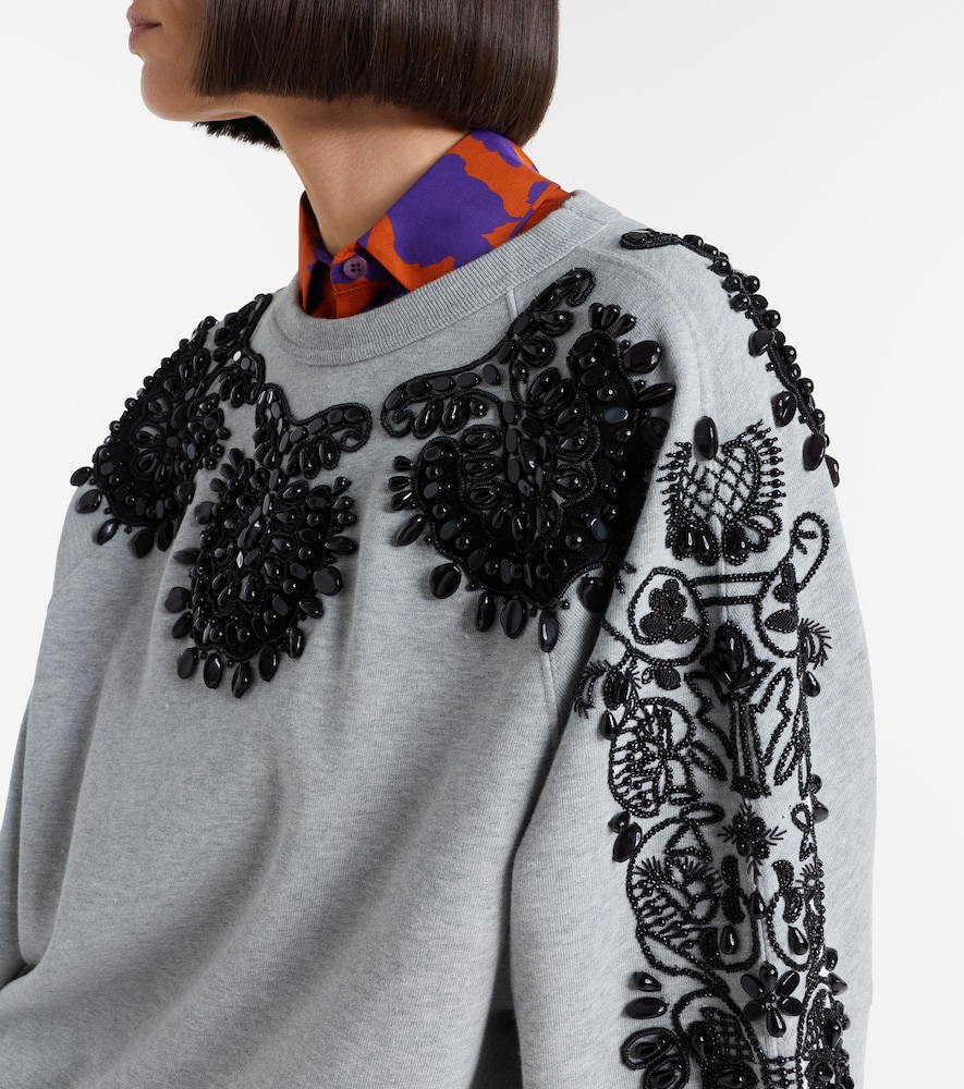  Dries Van Noten Dries Van Noten Verziertes Sweatshirt Aus Baumwoll-jersey 