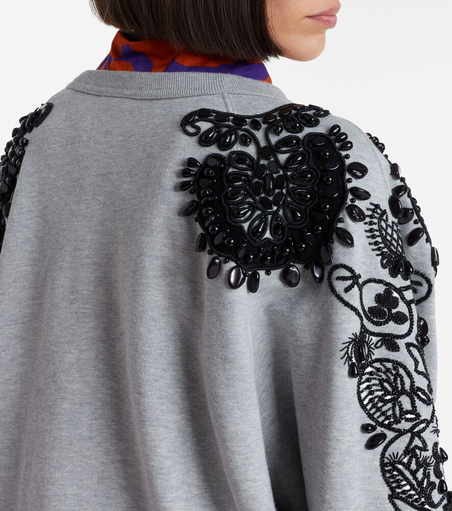  Dries Van Noten Dries Van Noten Verziertes Sweatshirt Aus Baumwoll-jersey 