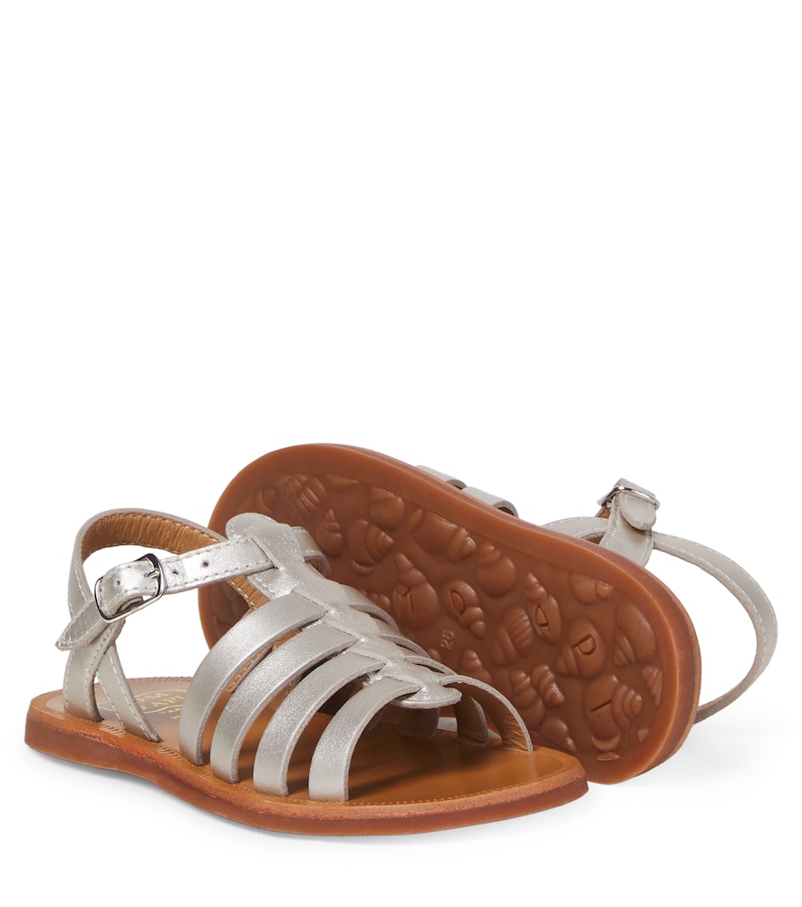  Pom D'api Pom D'api Plagette Strap Metallic Leather Sandals 