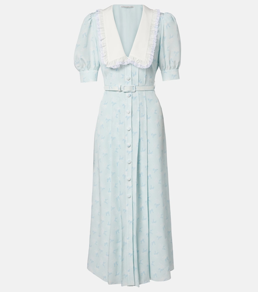Alessandra Rich Floral silk midi dress