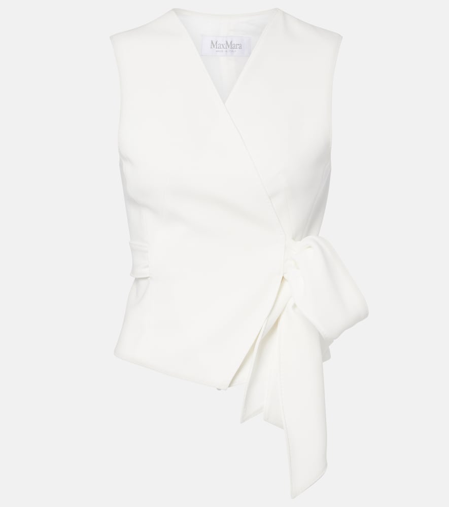 Max Mara Women's White Draped Cady Vest UK Size 16 - Mytheresa