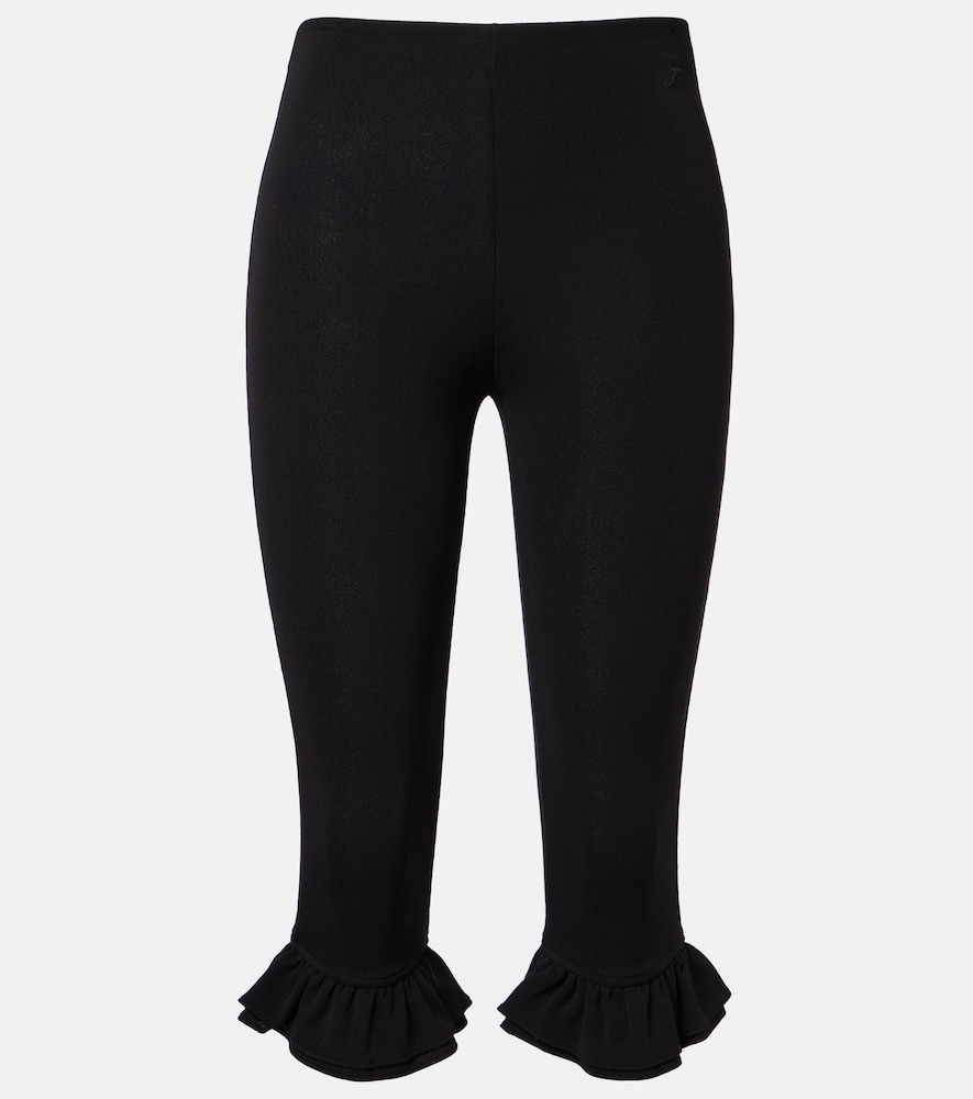 Jacquemus Playa ruffled jersey capri pants