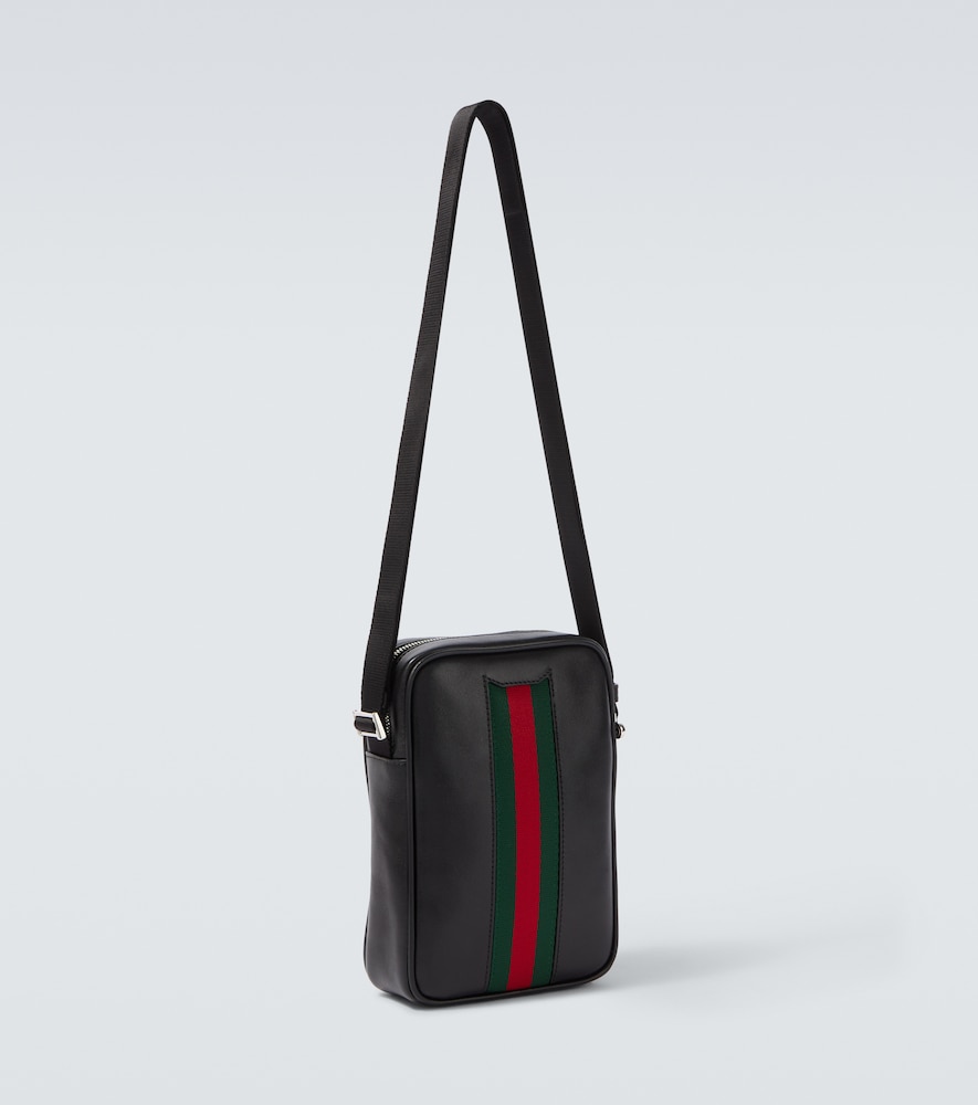  Gucci Gucci Web Trademark Mini Leather Crossbody Bag 