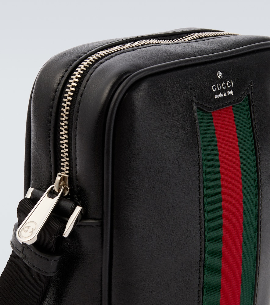  Gucci Gucci Web Trademark Mini Leather Crossbody Bag 