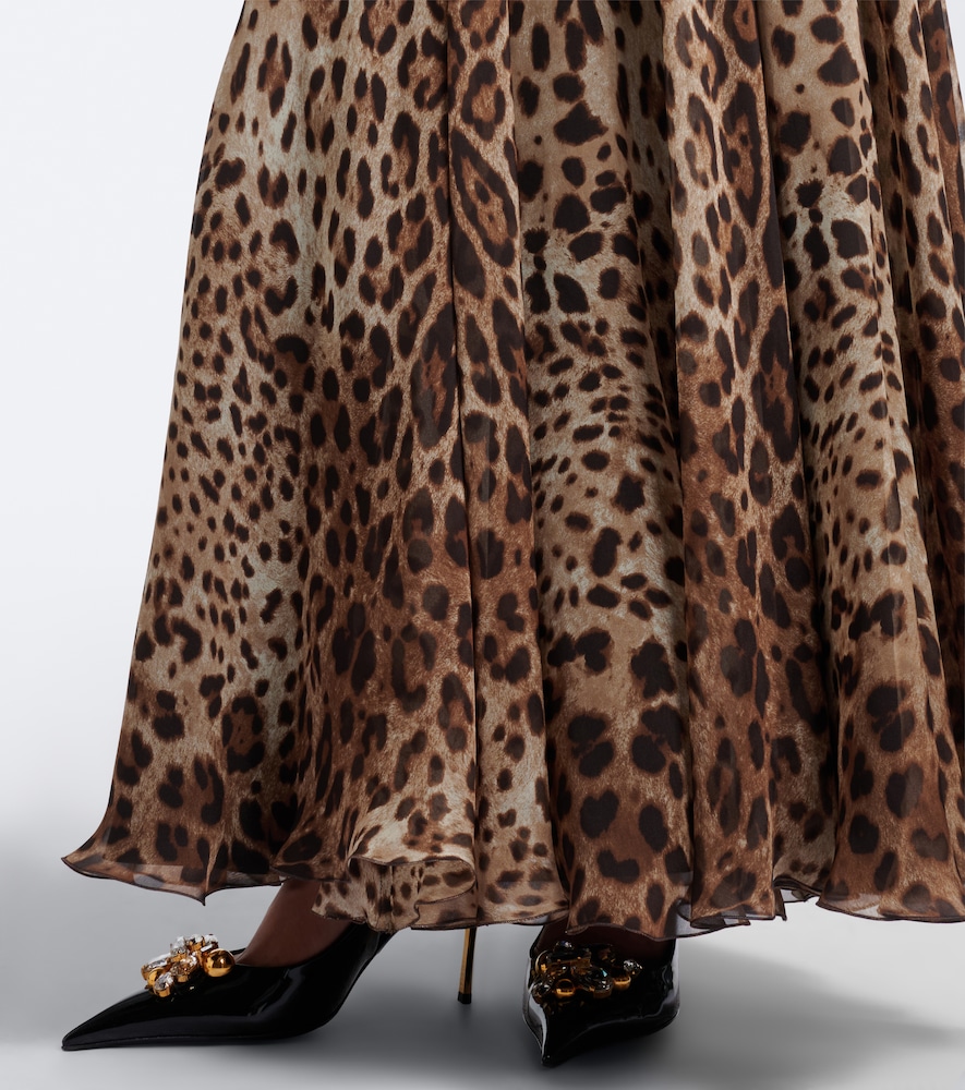 Dolce&Gabbana Leopard-Print Silk Chiffon Maxi