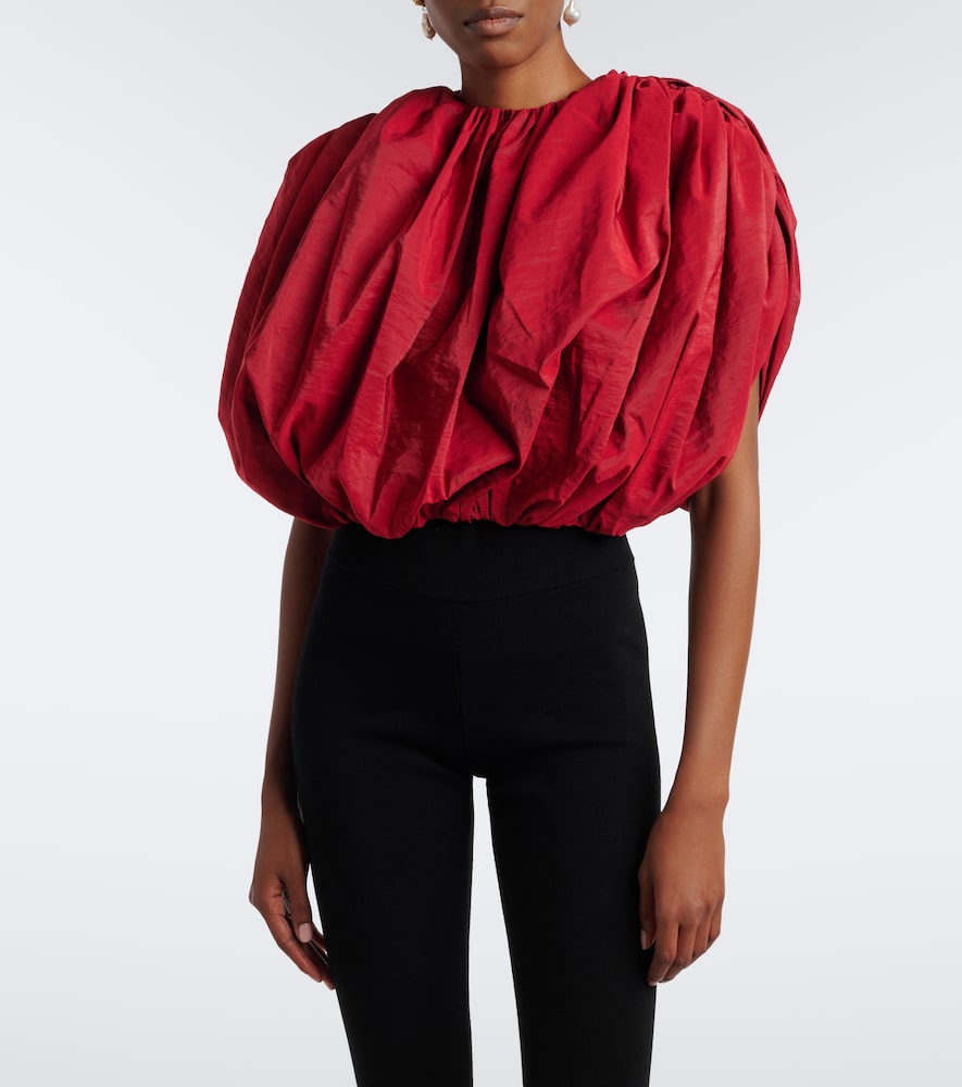 Silk-Blend Taffeta Crop Top
