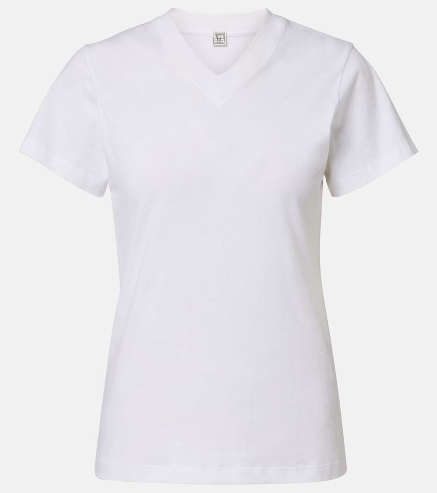 Toteme Women's White Cotton Jersey T-Shirt UK Size 6 - Mytheresa