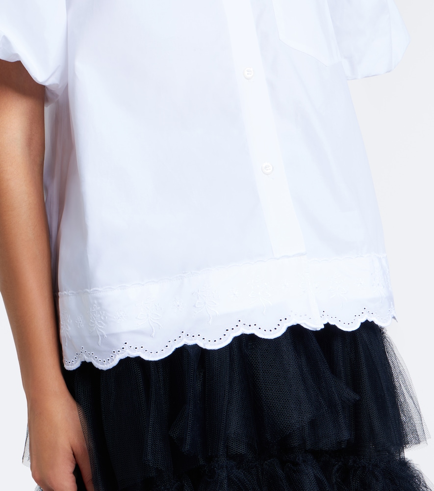 Scalloped Cotton Shirt