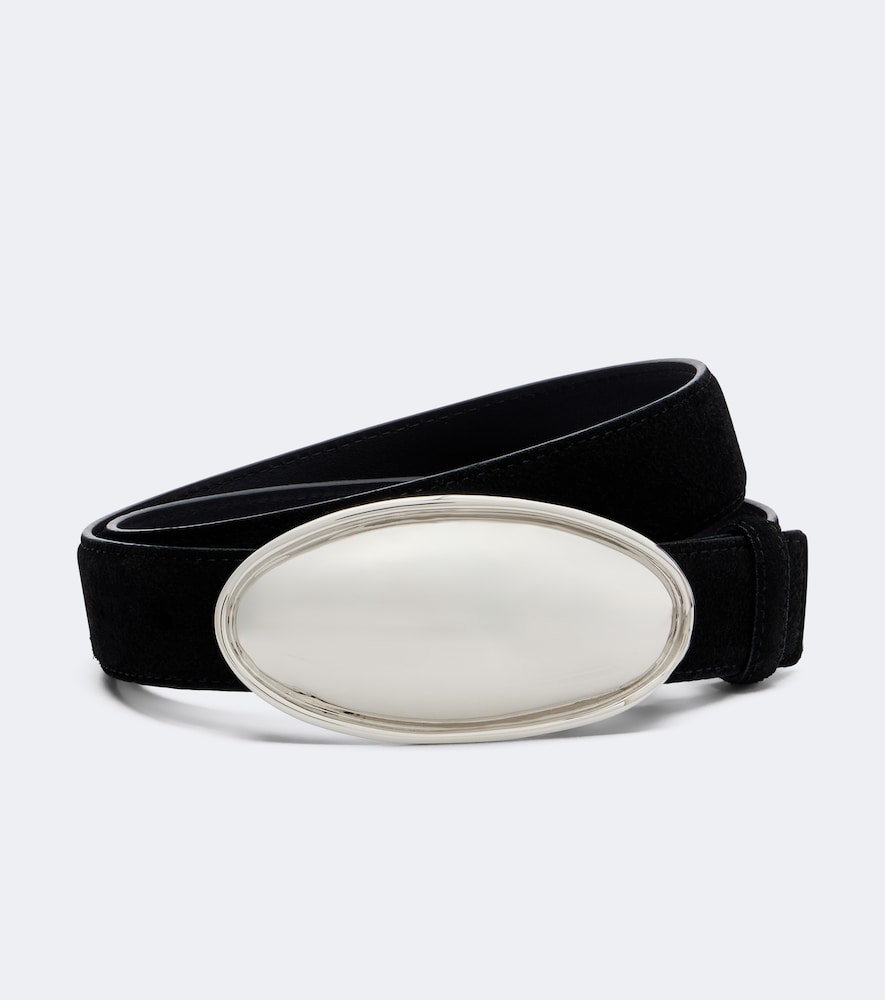Cintura Oval Plaque in suede