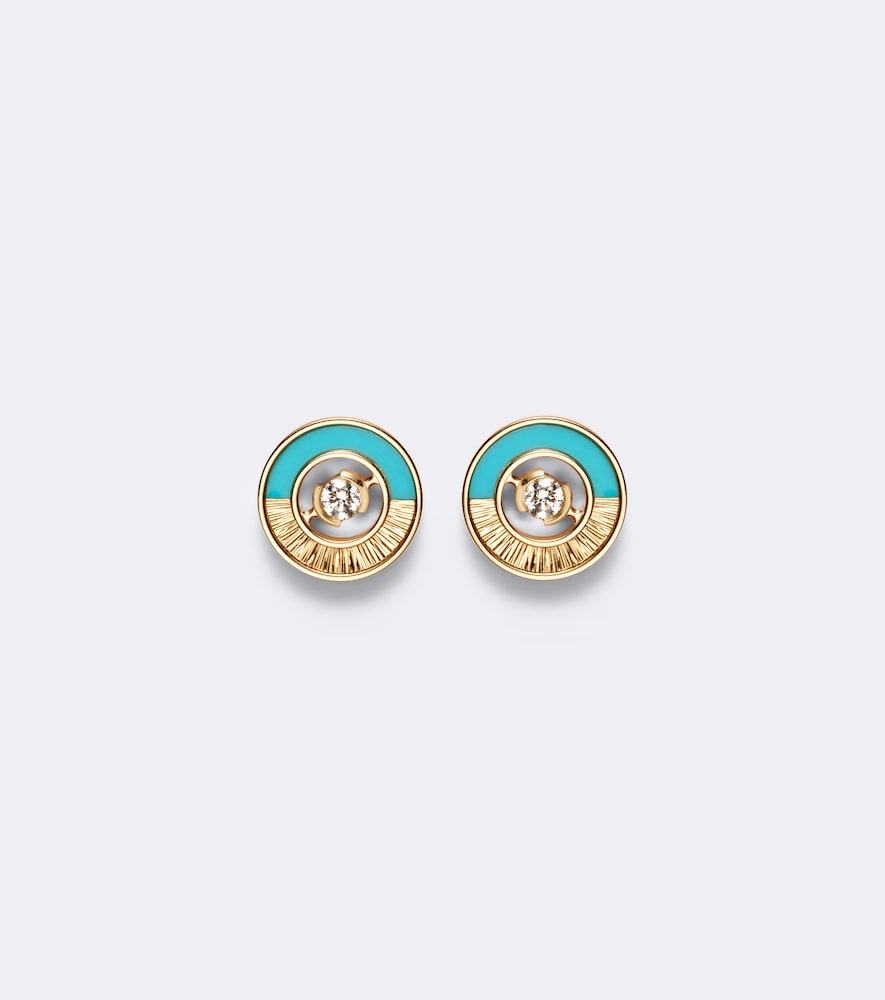 Orecchini Possession Vibrant Palace in oro rosa 18kt con turchese e diamanti