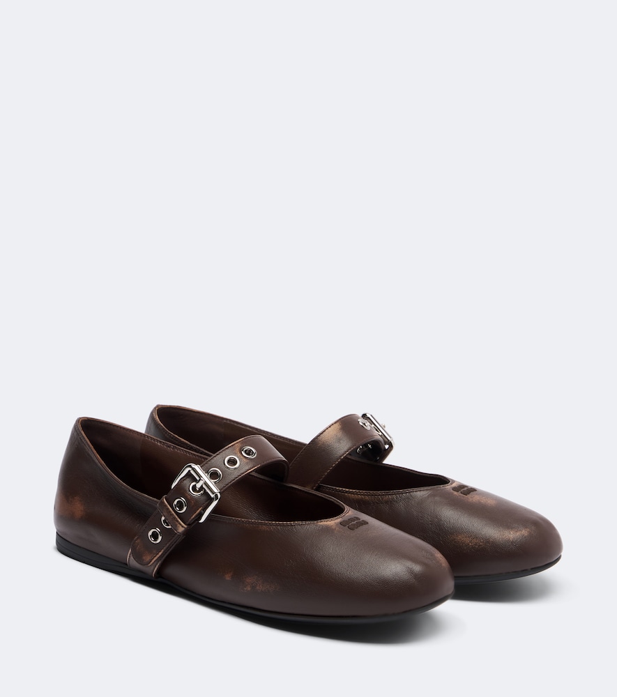 Mary-Jane-Ballerinas aus Leder