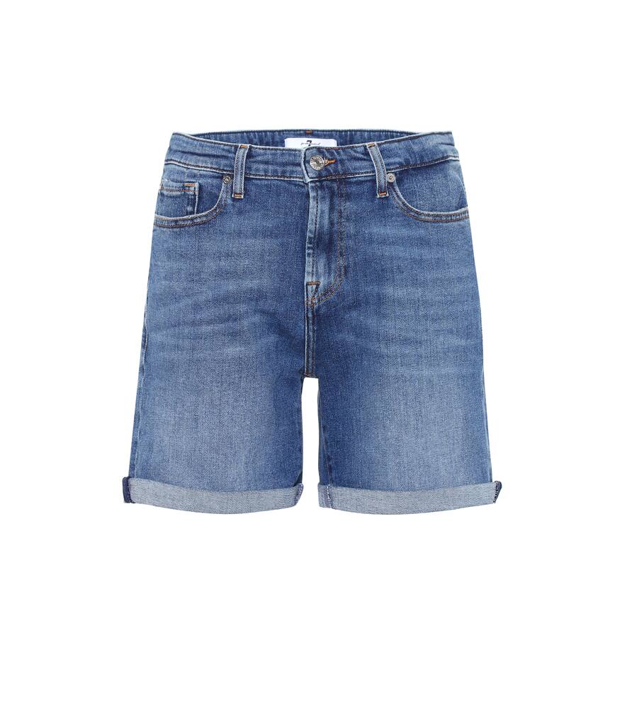 Click to view more detailed imagery on our partner's website 7 For All Mankind Boy High-rise Denim Shorts In Blue