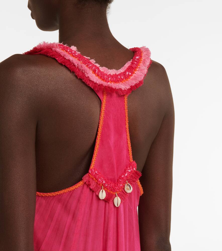 Poupette St Barth Nava Tie-dye Maxi Dress In Fuchsia Orange
