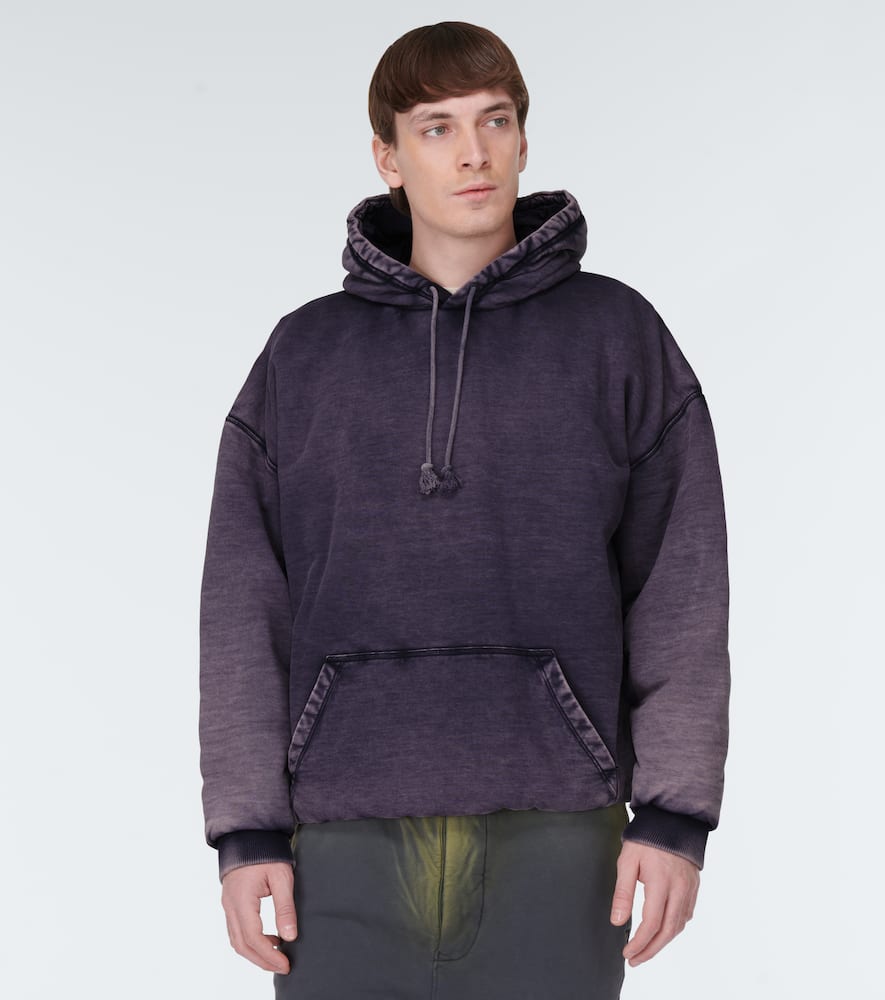 Shop Loewe Cotton Jersey Hoodie In Washed Indigo