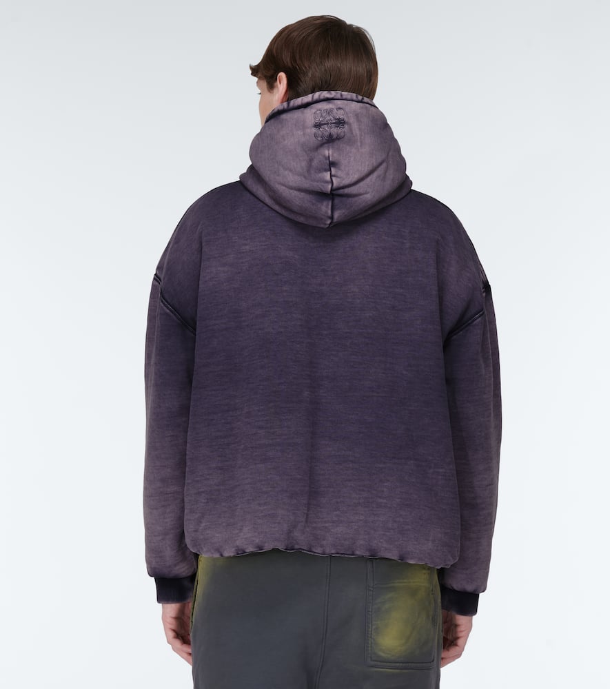 Shop Loewe Cotton Jersey Hoodie In Washed Indigo