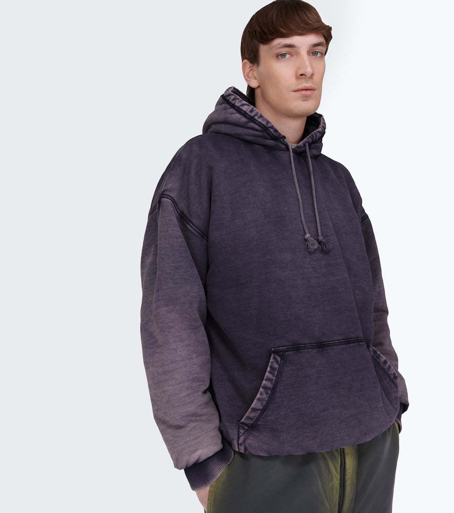 Shop Loewe Cotton Jersey Hoodie In Washed Indigo