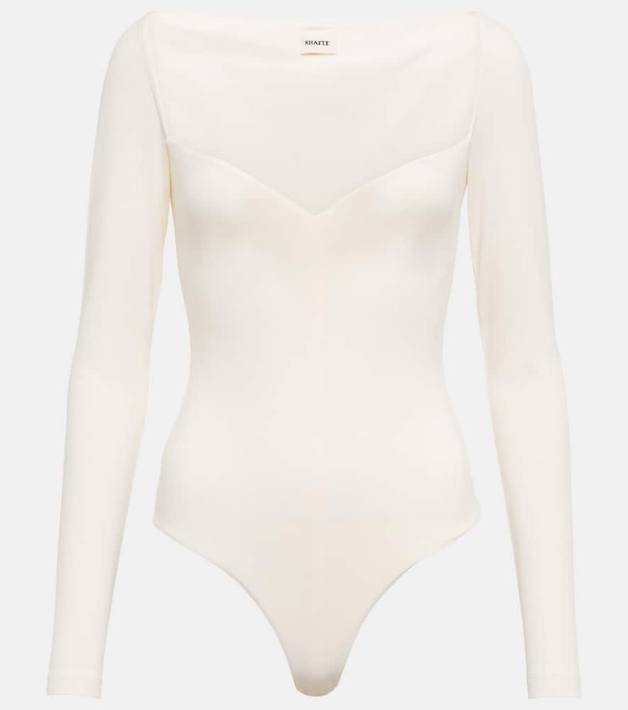Khaite Mara Stretch-cotton Jersey Thong Bodysuit In Cream