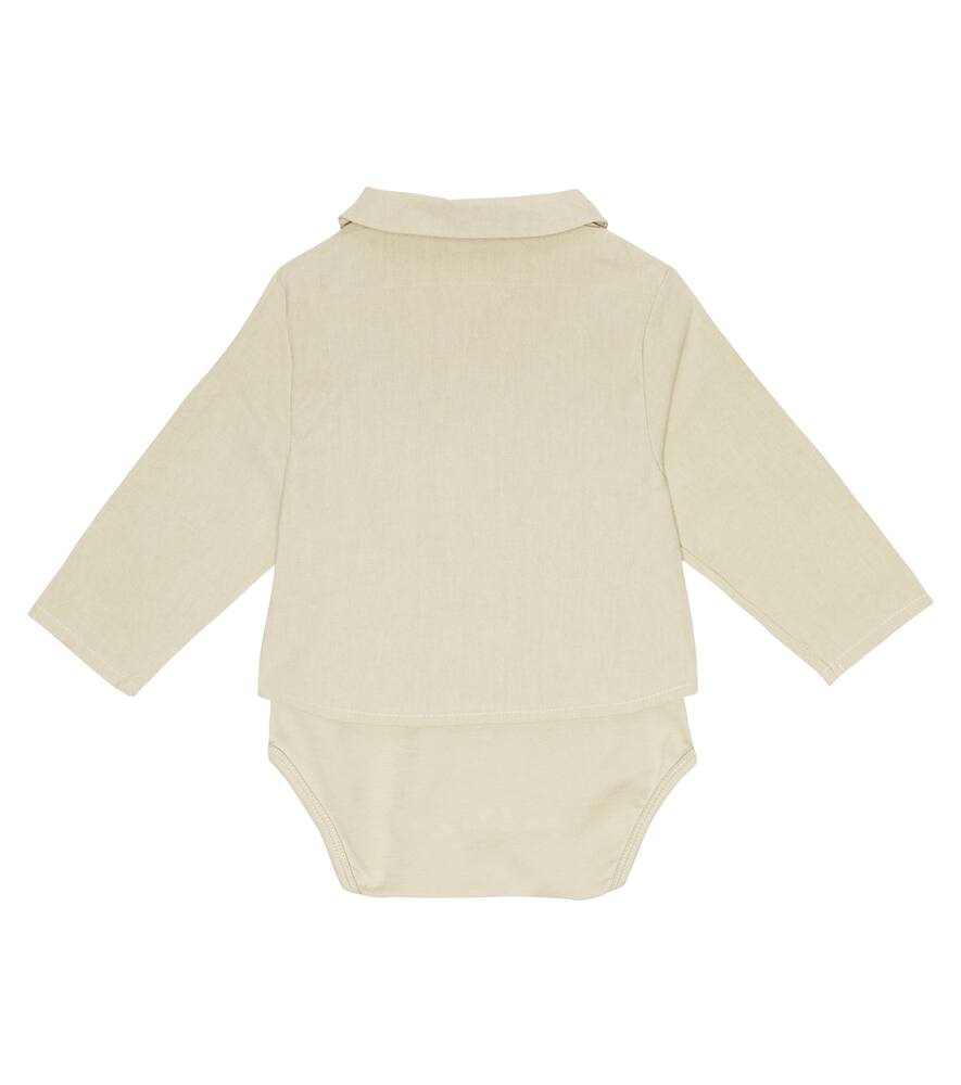 Donsje Baby Ber Cotton Playsuit In Moss Grey