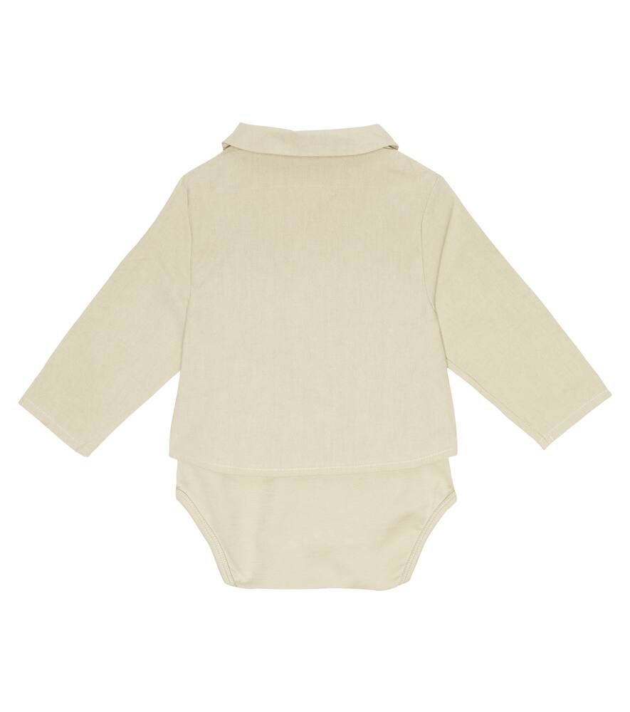 Shop Donsje Baby Ber Cotton Playsuit In Moss Grey