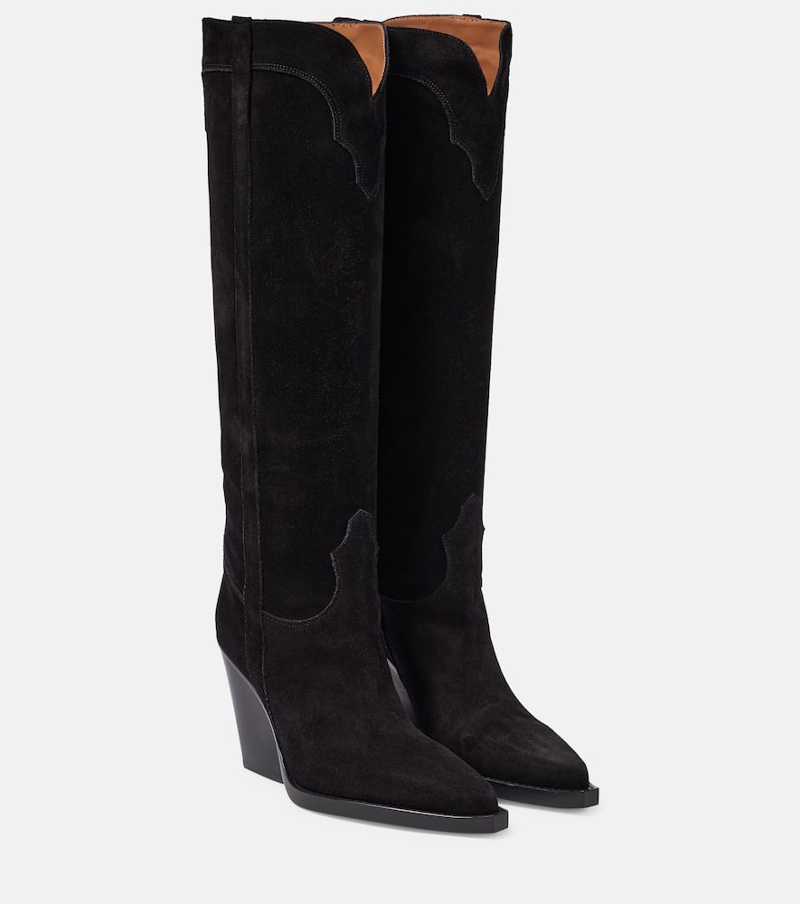 Paris Texas El Dorado Suede Cowboy Boots In Black