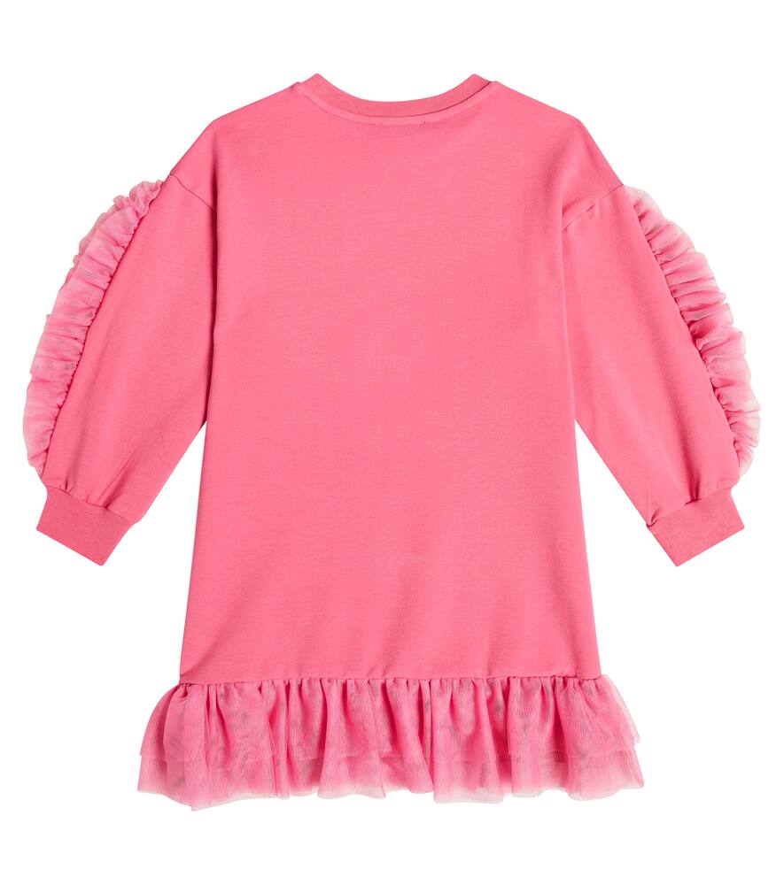 MONNALISA FRILL-TRIMMED SWEATSHIRT DRESS