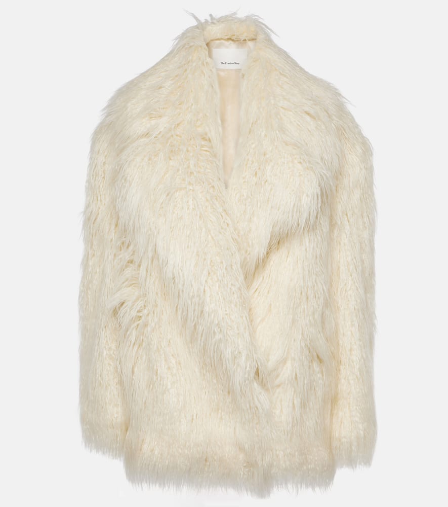 The Frankie Shop Liza Faux Fur Coat In White
