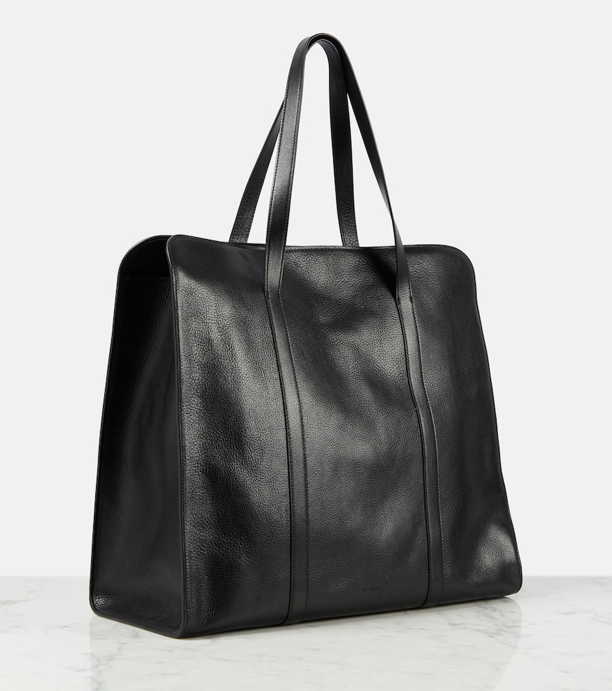 Shop The Row Ben Leather Tote Bag In Black