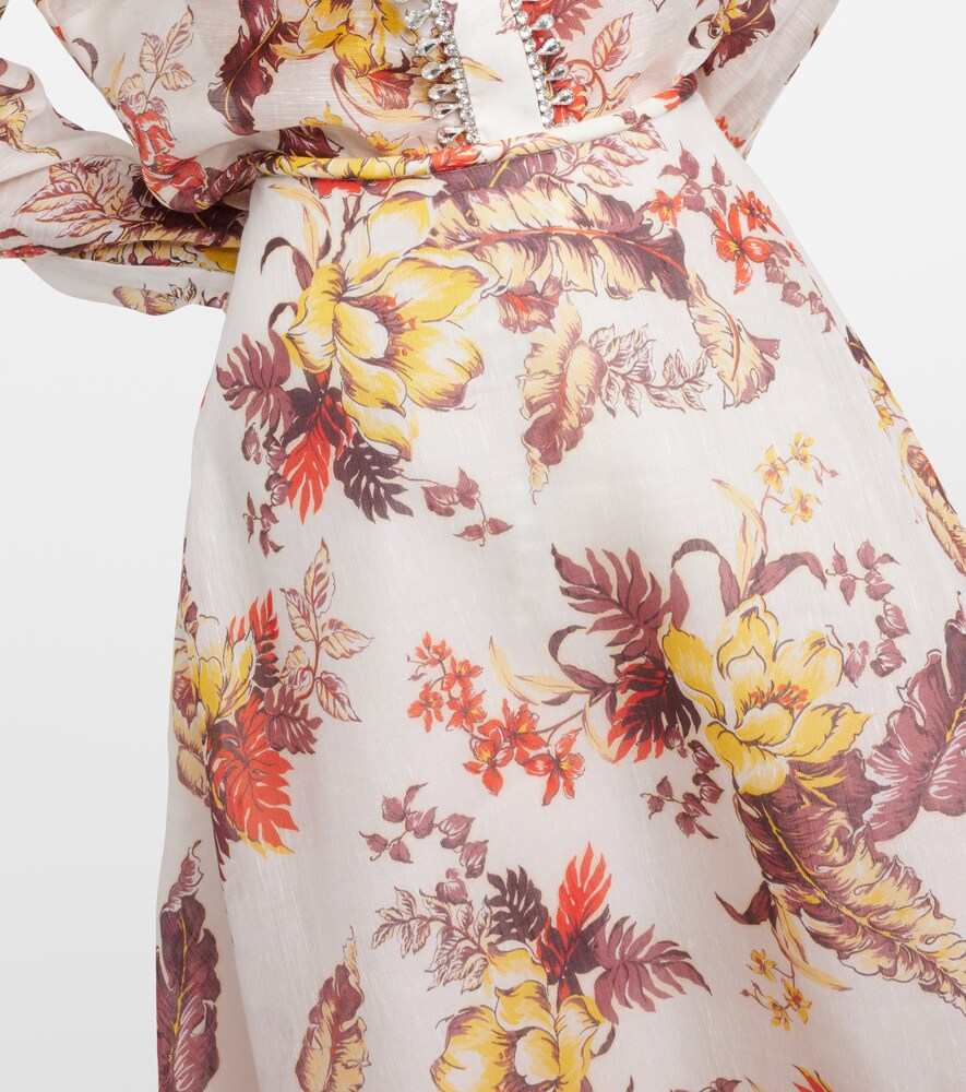  Zimmermann Zimmermann Matchmaker Linen And Silk Maxi Skirt 