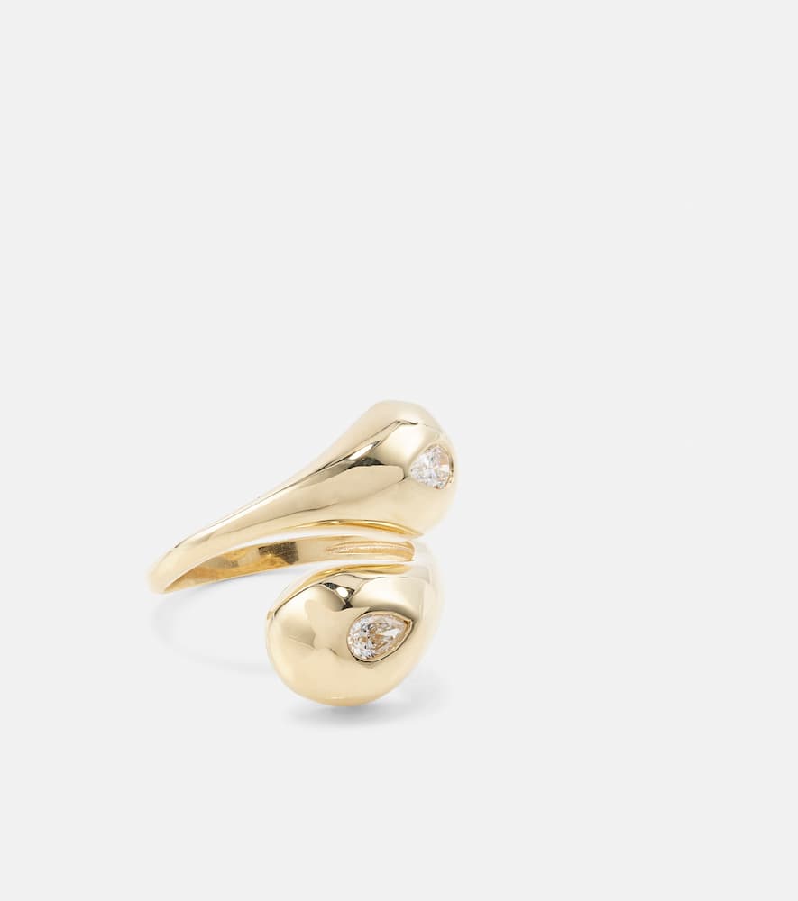 Mateo Water Droplet 14kt Gold Ring With Diamonds In Gold