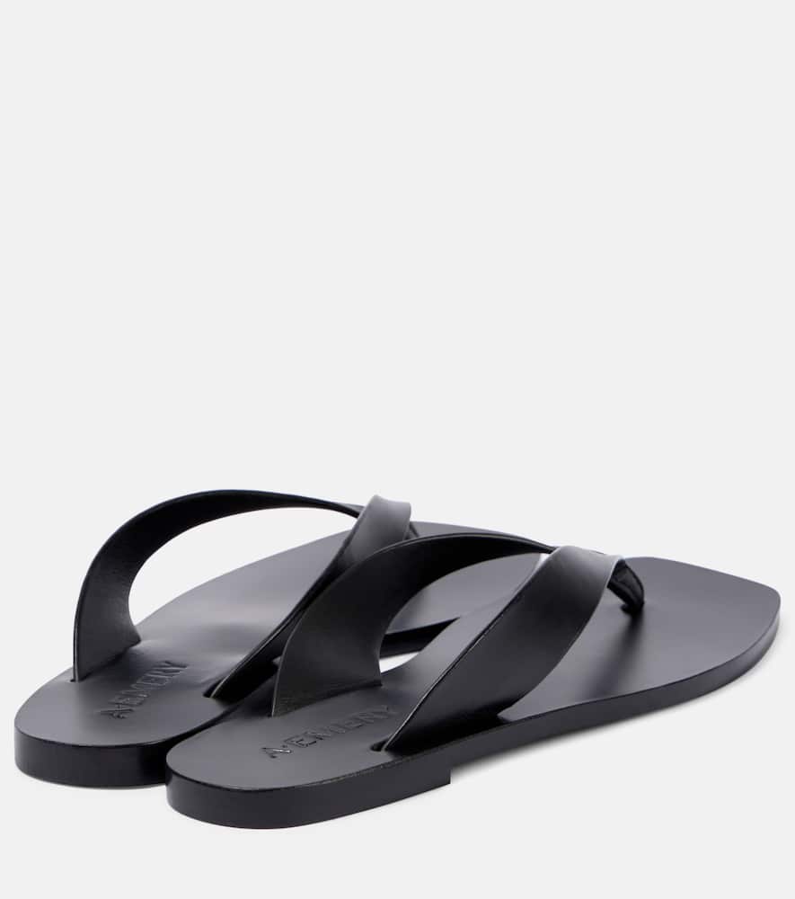 A.emery The Kinto Sandals Dark Brown In Leather In Black