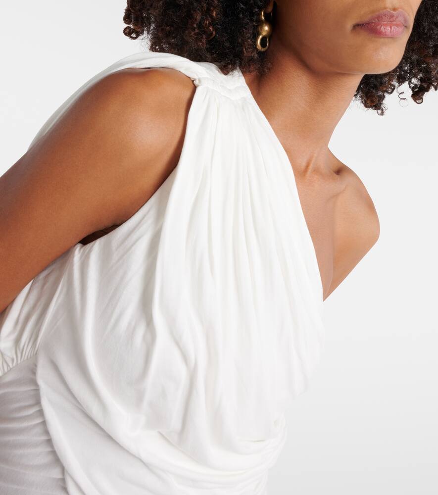 Rick Owens Lilies Amira Draped Jersey Top In White