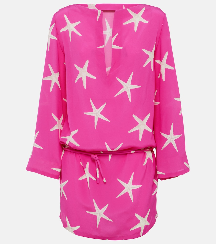 Valentino Women's Pink Printed Silk Minidress UK Size 18 - Mytheresa