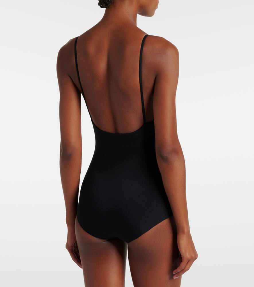 Magda Butrym Backless Scoop Neck Spaghetti Strap Swimsuit In Black