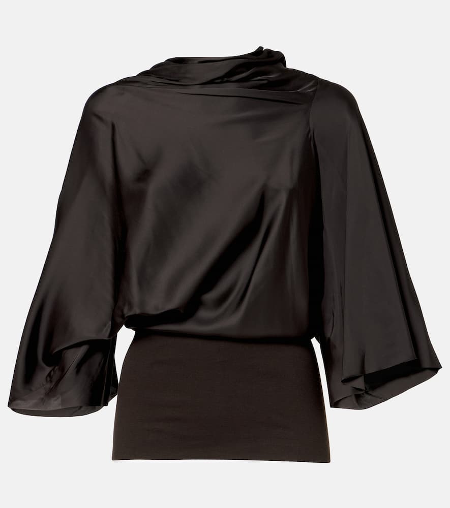 Rick Owens Charmeuse Viscose Cylinder Neck Top Jackets Black In Black
