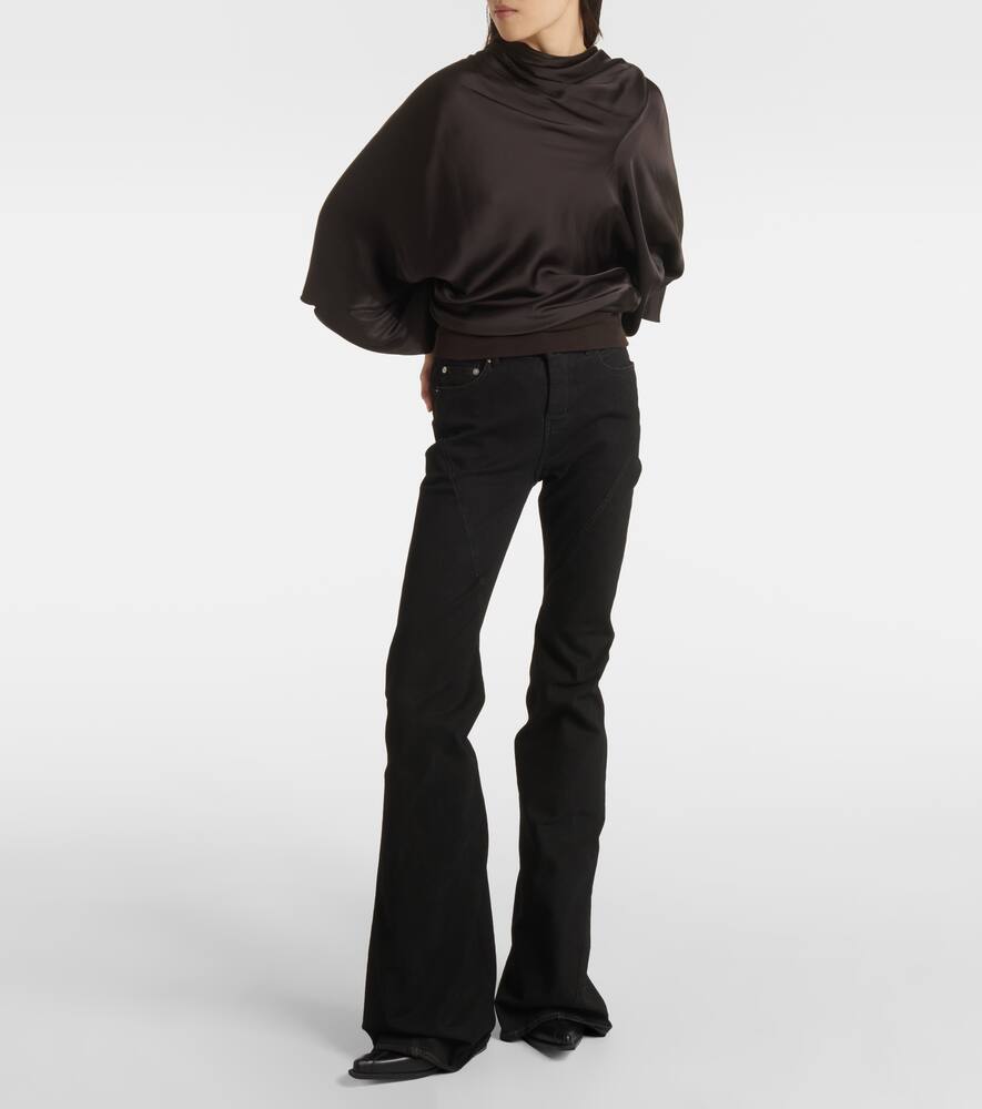 Rick Owens Charmeuse Viscose Cylinder Neck Top Jackets Black In Black