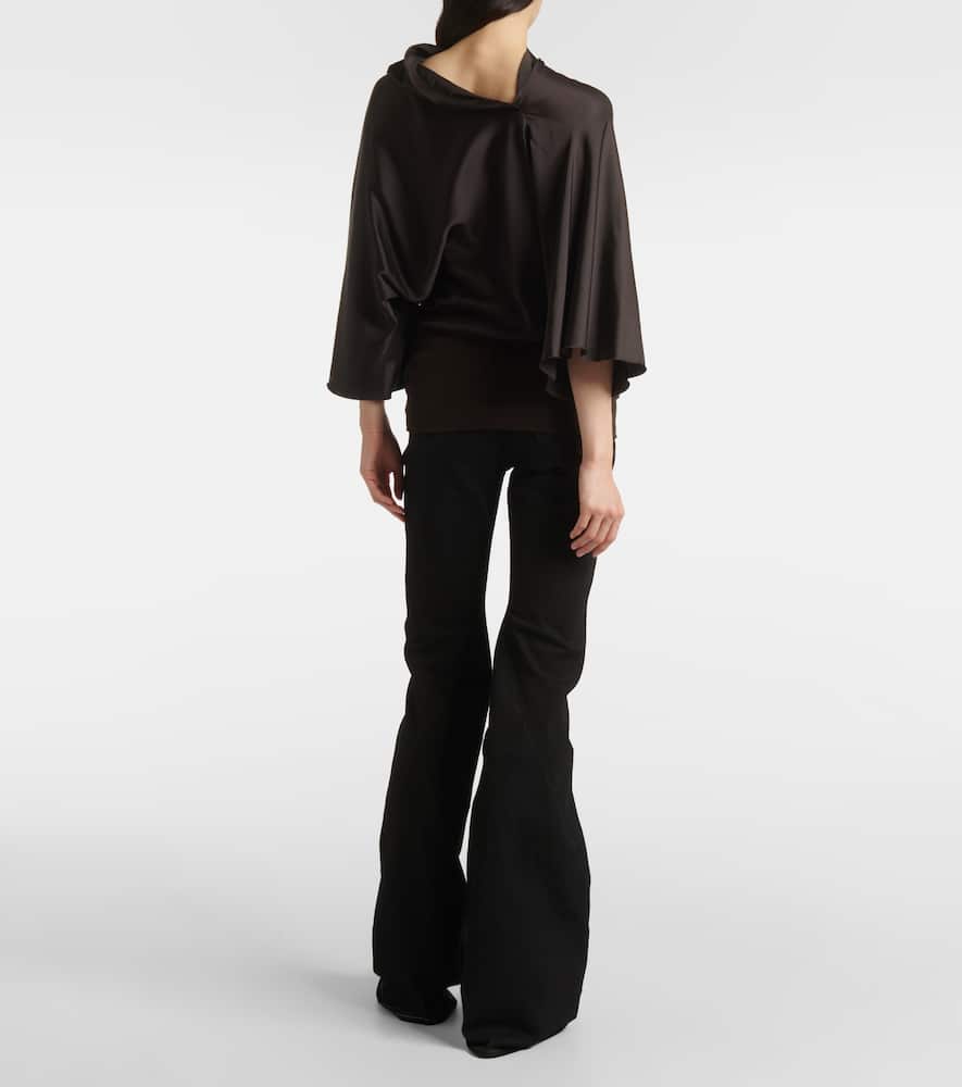 Rick Owens Charmeuse Viscose Cylinder Neck Top Jackets Black In Black