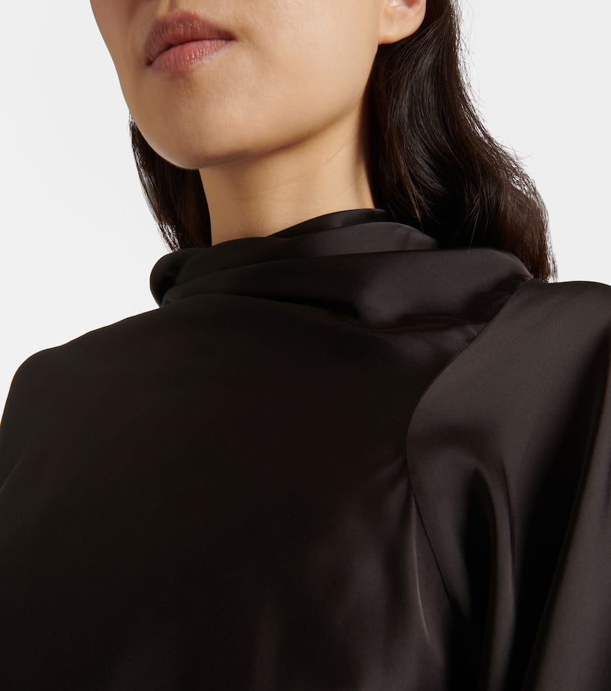 Rick Owens Charmeuse Viscose Cylinder Neck Top Jackets Black In Black