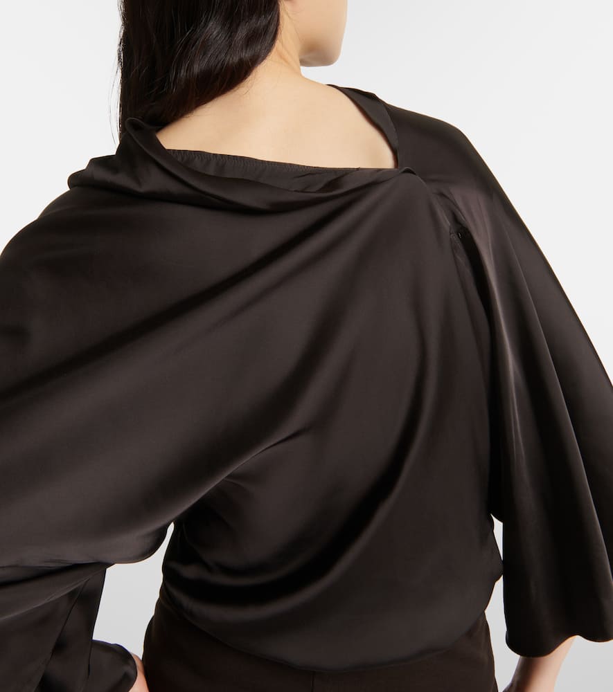 Rick Owens Charmeuse Viscose Cylinder Neck Top Jackets Black In Black