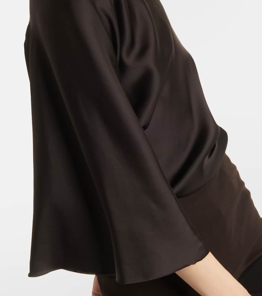 Rick Owens Charmeuse Viscose Cylinder Neck Top Jackets Black In Black