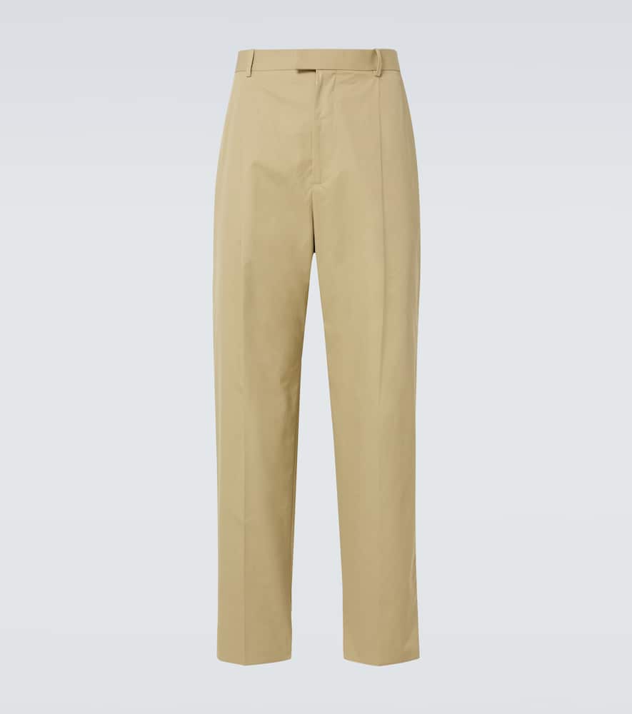 Bottega Veneta Cotton Twill Straight Pants In Beige | ModeSens