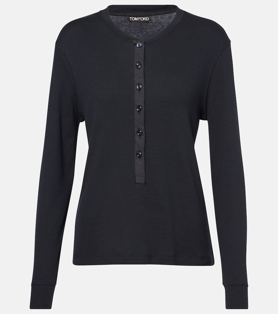 Tom Ford Top Aus Baumwolle Und Seide In Schwarz