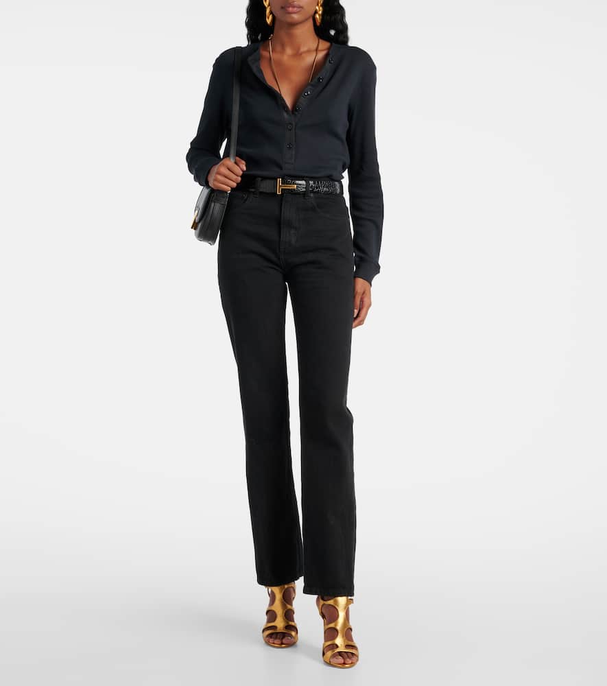 Tom Ford Top Aus Baumwolle Und Seide In Schwarz