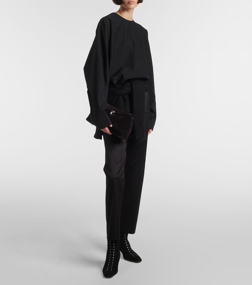 Totême Cotton-blend Poplin Top In Schwarz